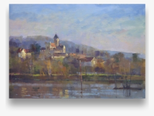 View From Lavacourt To Vetheuil, France Oil On Board - Artist #1200245