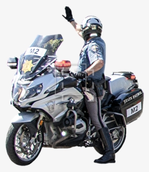Motorcycle Cop Stopping Traffic #1202058