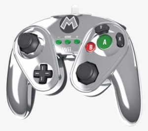 Gamecube Controller Png Pr - Pdp Fight Pad Metal Mario Controller For Wii U #1203076