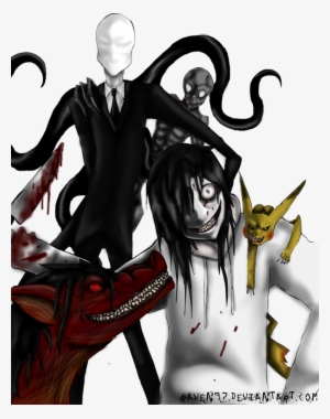 The Creepypasta Effect By Raven97-d58r9uk - Jeff The Killer And Smile Dog And Slenderman #1203630