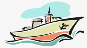 Cruise Ship Sailing On The Ocean Royalty Free Vector - English Alphabet Drawing X #1204989