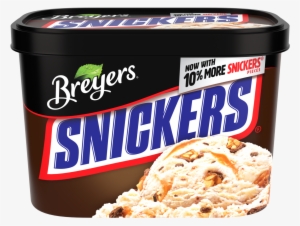 A 48 Ounce Tub Of Breyers Snickers Front Of Pack - Breyers Snickers Ice Cream #1205417