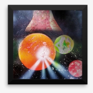 A Scene Of Planetary Chaos Unfolds In A Black Framed - Outer Space #1205491