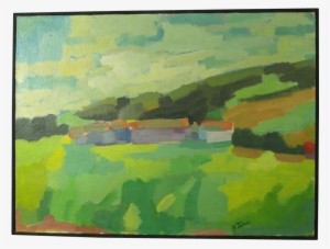 Oil On Canvas Of Farm And Landscape Fontaine Decorative - Modern Art #1205824