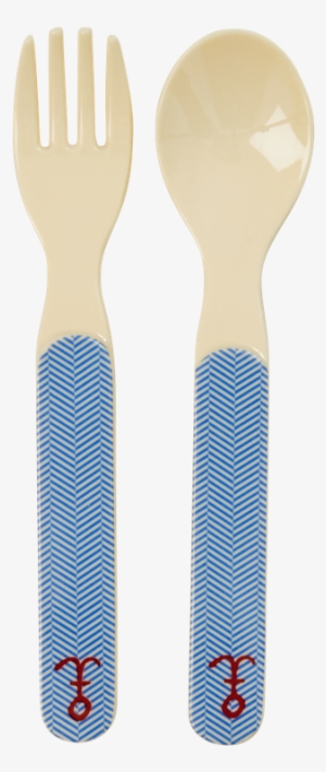 Anchor Print Melamine Spoon & Fork - Cutlery #1207228