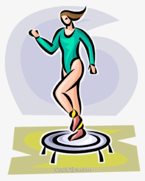 Woman Working Out On A Small Trampoline Royalty Free - Woman Trampoline Clipart Transparent #1207363