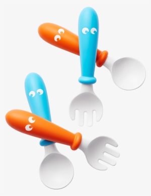 Baby Spoon And Fork - Babybjorn Baby Spoon And Fork Sets In Pink And Purple #1207471