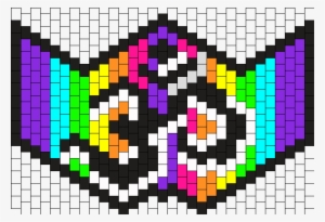 Rainbow Om Ninja Mask Bead Pattern - Om Kandi Mask Pattern #1208736