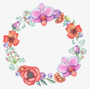 Corona De Flores Color Blanco Transparente Ornamento - Guirlanda De Flores Colorido Png #1210067