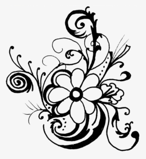 Black And White Clip Art Flowers Pictures Image - Flower Art Black And White #1210230