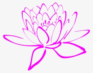 Pink Lotus Clip Art At Clker - Lotus Png Black N White #1210503