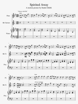 Spirited Away Sheet Music Composed By Joe Hisashi 1 - Studio Ghibli Flute Sheet Music #1210640