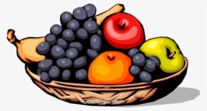 Assorted Fruits In Basket Royalty Free Vector Clip - Fruit Basket Clip Art #1211717