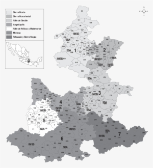 Distribución De Bancos De Sangre Y Puestos De Sangrado - Regiones Socioeconomicas De Puebla #1211932