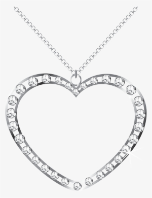 Jewelry Clipart Diamond Heart - Diamond Heart Necklace Png #1212394