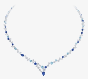 Sparkling Cluster By Harry Winston, Sapphire, Aquamarine - Harry Winston Necklace #1212575