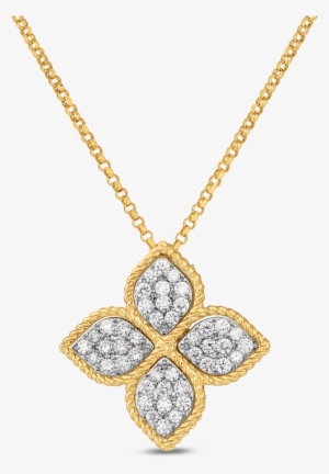 Roberto Coin Princess Flower Gold And Diamond Pendant #1212735
