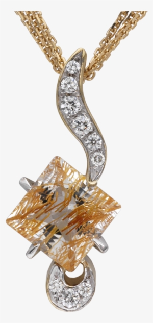 Faini Designs Jewelry Studio Ruilated Topaz And Diamond - Pendant #1213108