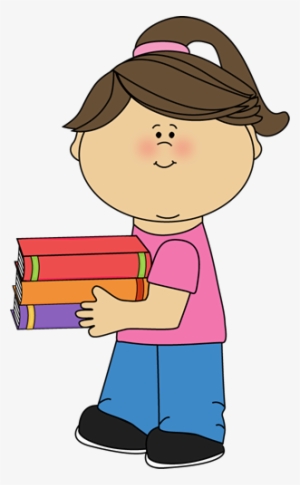 Books Clipart Monitor - Girl Holding Books Clipart - Free Transparent ...