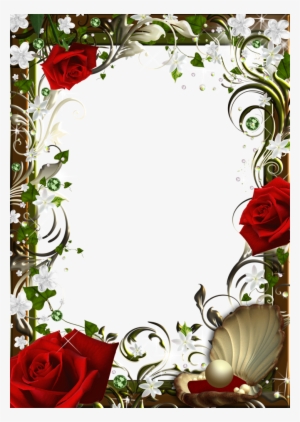 Red Rose Frame Clipart - Borders Roses #1215848