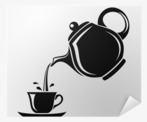 Black Silhouette Of Teapot And Cup - Tea Kettle Clip Art #1216004