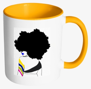 Afro Ether Coffee Mug - Natural Hair Black Women Silhouette #1216095