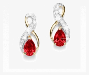 9ct Ruby & Diamond Earrings - Diamonds Earrings With Red Ruby #1217289