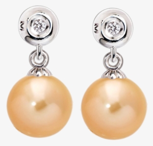 South Sea Pearl And Diamond Earrings In White Gold - South Sea Pearl #1217454