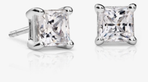 Princess Cut Diamond Studs - 1.5 Carat Earring Diamond White Gold #1217595