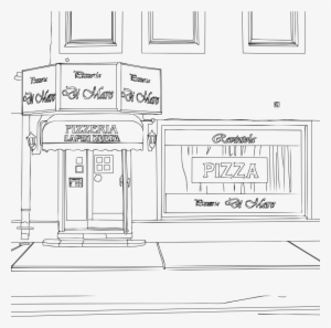 Pizzeria Di Mare Clipart Icon Png - Drawing Of Front Of Store #1217725