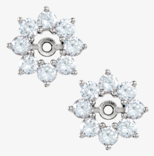 14k White 3/4 Ctw Diamond Earring Jackets - 14k White #1217787