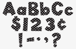 Tcr75140 Black/white Dot 4" Fun Font Letters - Teachers Created Resources Letters #1218036