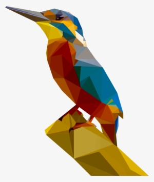 Low Poly Abstract Art Kingfisher Polygon - Poly Art #1219866