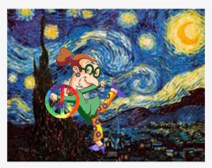 Peacenik Granny - Van Gogh Starry Night #1220067
