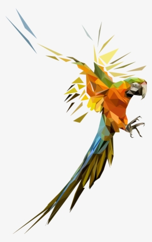 Low Poly Parrot Shower Curtain #1220363