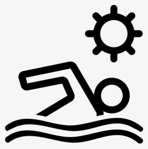 Swimmer In Water Waves Under The Sun Comments - Nadador Icono #1220777