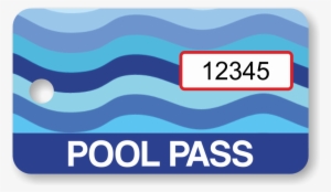 Rectangular Shape Pool Pass Blue Water Waves Tag, Rectangular - Rectangle #1221088
