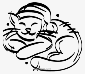 Gato Con Un Sombrero De Navidad En Libres De Derechos #1222660