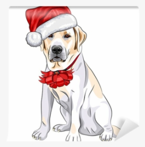 Fotomural Vector Perro Labrador En El Sombrero De Papá #1222776