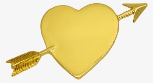 Heart With Arrow Pin, Gold - Gold #1223127