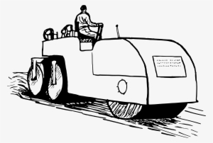 Car Road Roller Clip Art - Road Roller Clipart Black And White #1225061