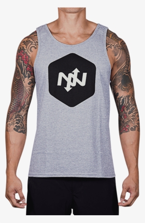 Hex Two-tone Tank Top - 45lb Captain America Shield Barbell Plate #1226174