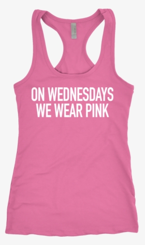 On Wednesdays We Wear Pink Women's Racerback Tank Top #1226343
