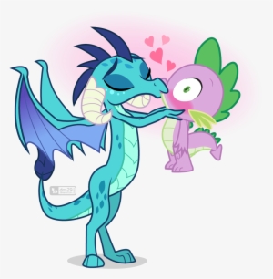 Dm29, Blushing, Dragon, Dragon Lord Ember, Emberspike, - Spike And Ember Kiss #1228056