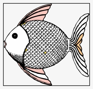 Fishbowl Clipart Black And White - Scaly Fish Clipart Black And White #1228389