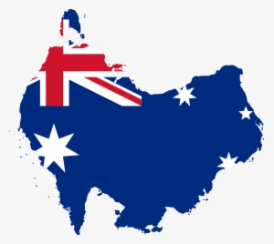 Australia Flag-map South At Top - Australia Flag Map Vector #1228439