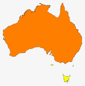 Australia Map Orange Clip Art At Clipartimage - Clipart Australia Map #1228849