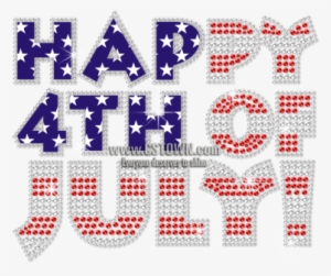 Crystal Happy 4th Of July Bling Heat Transfer - Holiday #1229060