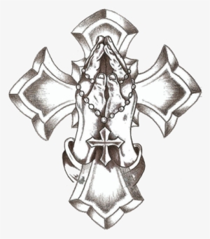 Tattoos Drawings Of Crosses High Quality Photos And - Manos Rezando Diseños #1229297