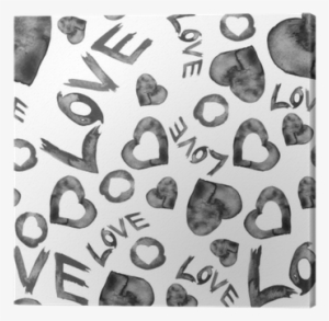Watercolor Seamless Pattern With A Background Of Heart, - Watercolor Painting #1231715